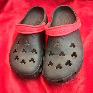 Black and Red Mickey Disney Crocs Clogs Womens 10-11 Mens 8-9